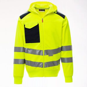 Sudadera de alta visibilidad para hombre, con capucha y bandas reflectantes.