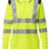 Polo de alta visibilidad para mujer, con bandas reflectantes.
