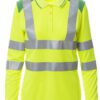 Polo de alta visibilidad para mujer, con bandas reflectantes.