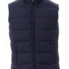 Chaleco para hombre en color azul marino, diseño acolchado efecto pluma.
