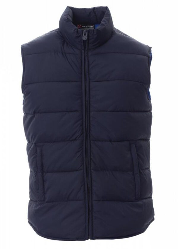 Chaleco para hombre en color azul marino, diseño acolchado efecto pluma.