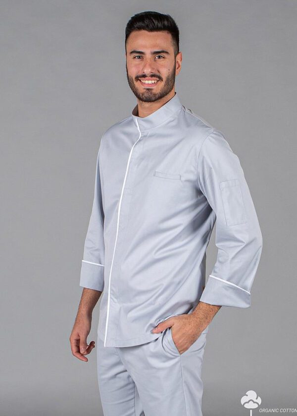 Chaqueta de Cocina Unisex BELTRÁN TEJIDO RECICLADO: Elegancia y Sostenibilidad en un Diseño Funcional.