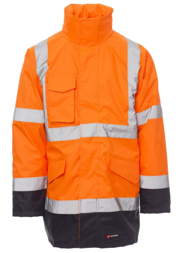 Descubre la versatilidad y seguridad de la chaqueta DOCKYARD de PAYPER: una parka 4 en 1 de alta visibilidad.