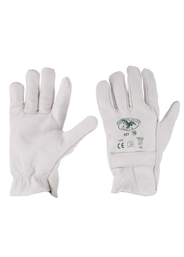 Guantes de piel 521 de Payper, ideales para la manipulación general en condiciones secas