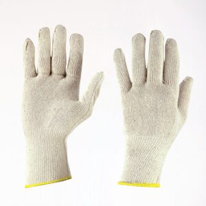 Guantes de algodón de hilo 10G, puño de punto ribeteado