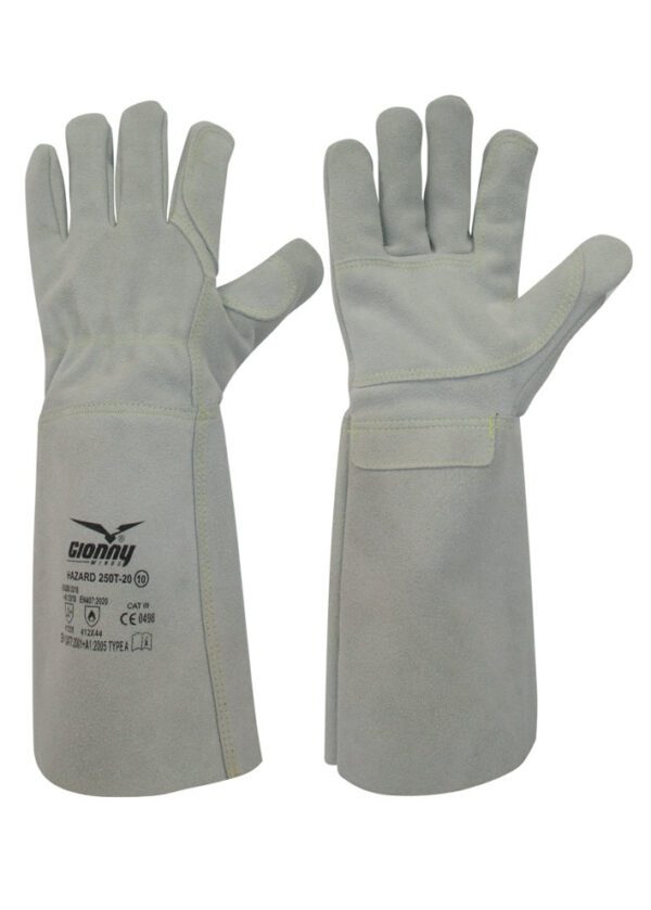 Guantes de soldadura HAZARD 250T-20 PAYPER: resistentes y seguros para trabajos pesados, soldadura y otros trabajos industriales.