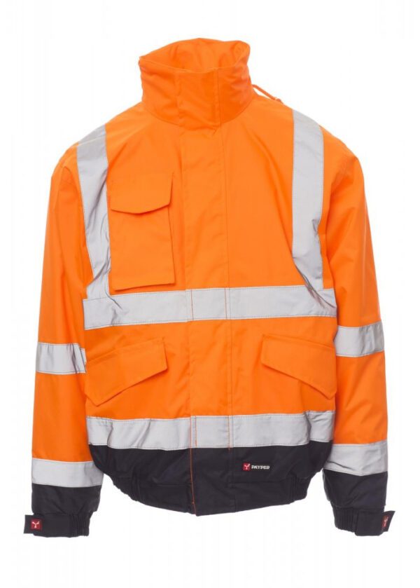 Descubre la chaqueta PADDOCK de PAYPER, una prenda de alta visibilidad diseñada para ofrecer comodidad y seguridad en entornos laborales exigentes.