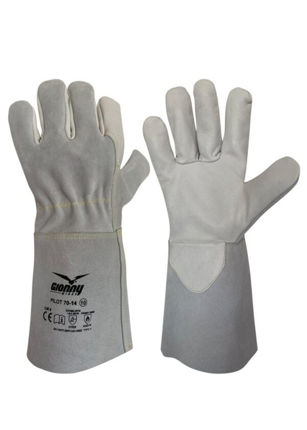 Guantes de soldadura PILOT 70-14 PAYPER: cómodos y resistentes para trabajos pesados, soldadura y otros trabajos industriales.