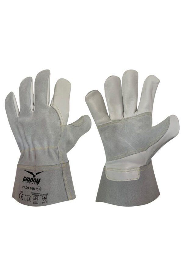 Guantes de piel Pilot 70R PAYPER: cómodos, resistentes y seguros. Ideales para trabajos exigentes en condiciones secas y húmedas.