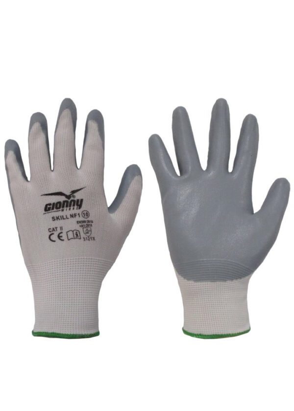 Guantes con revestimiento skill nf1 payper: protección, confort y agarre para tus manos en trabajos ligeros y delicados, incluso en condiciones húmedas y con líquidos, y resistentes a cortes y líquidos.