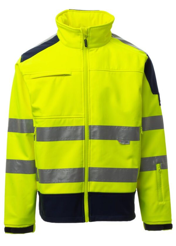 Chaqueta soft shell de alta visibilidad Payper: seguridad y comodidad en cualquier condición meteorológica.