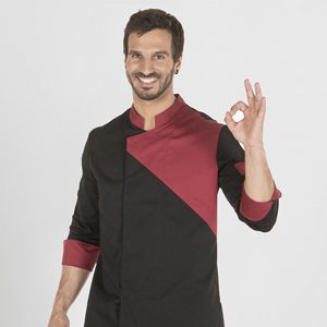 Chaqueta Cocina Unisex Negro Combi: Estilo y Funcionalidad en un Diseño Moderno