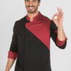 Chaqueta Cocina Unisex Negro Combi: Estilo y Funcionalidad en un Diseño Moderno