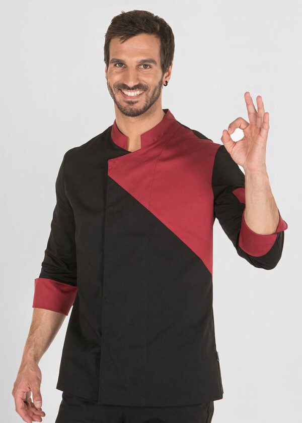 Chaqueta Cocina Unisex Negro Combi: Estilo y Funcionalidad en un Diseño Moderno