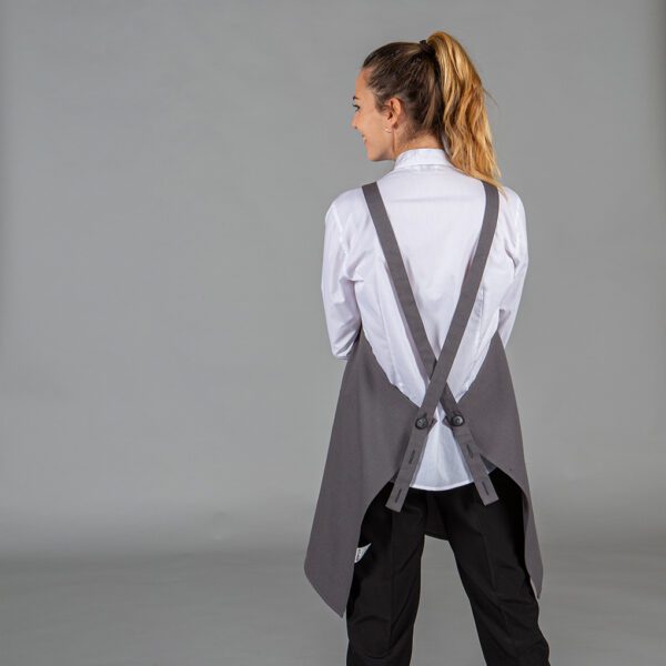 Delantal peto tejido orgánico de 76x92 cm en color gris marengo, marca Gary's, línea NATUREWEAR.