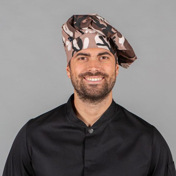 Gorro Chef Algodón con estampado camuflaje.